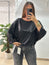 Blusa metalizada negra