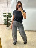Jeans balloon gris