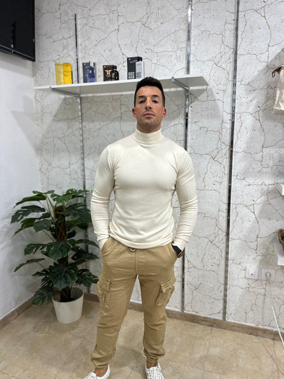 Pantalón cargo beige