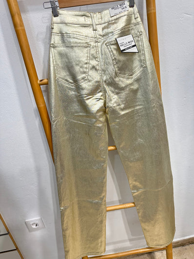 Pantalón wide leg gold