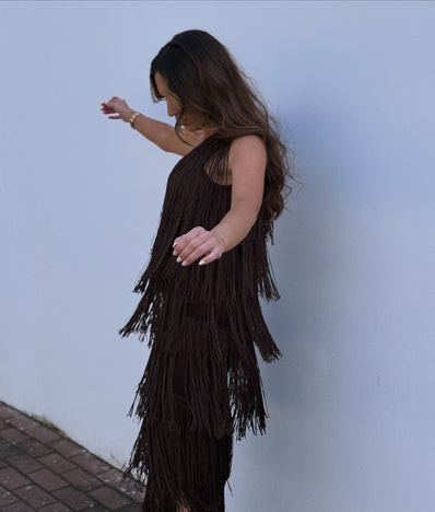 Vestido flecos