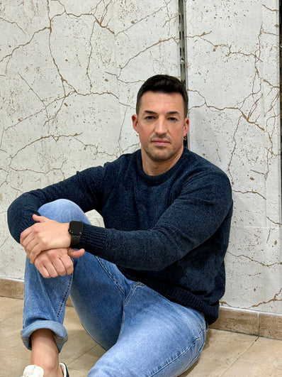 Jersey chenilla azul marino