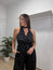 Top lunares negro