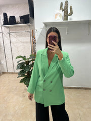 Blazer cruzada verde manzana