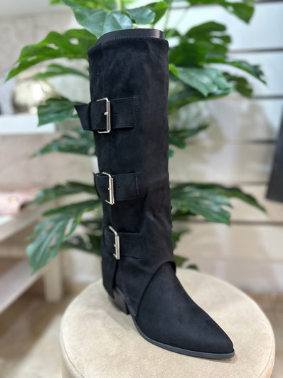 Bota hebillas negra