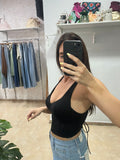 Top corsetero negro