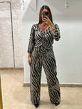 Conjunto animal print gris