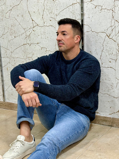 Jersey chenilla azul marino