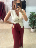 Pantalón nudito Burdeos