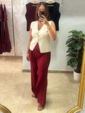 Pantalón nudito Burdeos