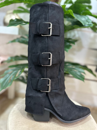 Bota hebillas negra