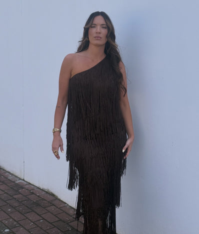 Vestido flecos