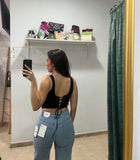 Top corsetero negro