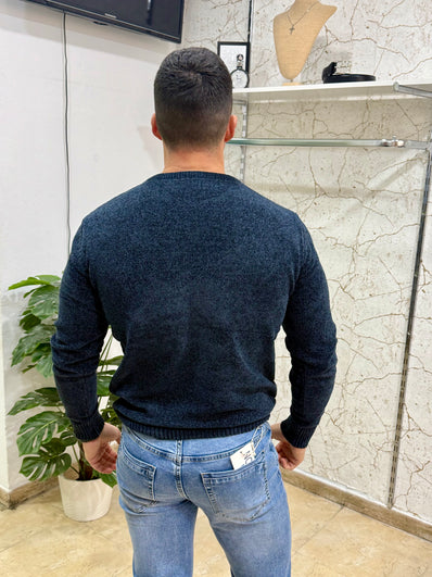 Jersey chenilla azul marino