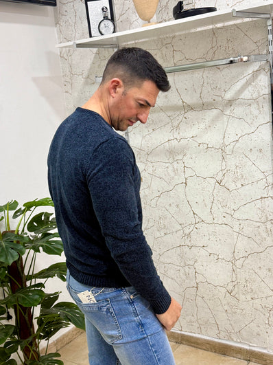 Jersey chenilla azul marino