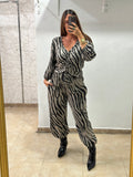 Conjunto animal print gris