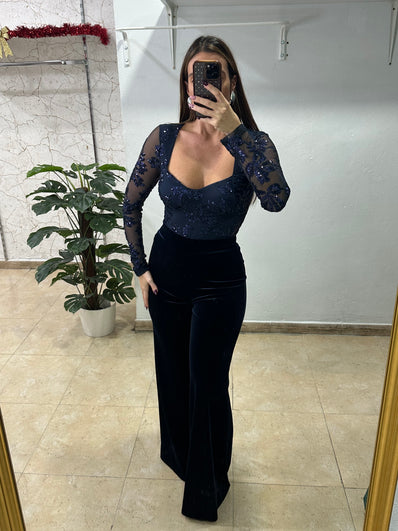 Pantalón terciopelo azul marino