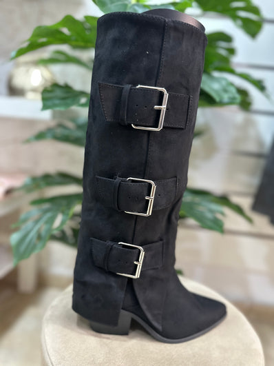 Bota hebillas negra