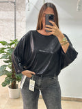 Blusa metalizada negra