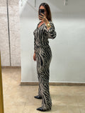 Conjunto animal print gris