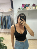 Top corsetero negro