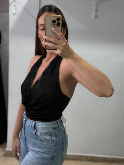 Body encajes negro